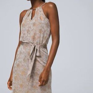 NWT WHBM Jersey Dress Gold Bronze Foil Snake